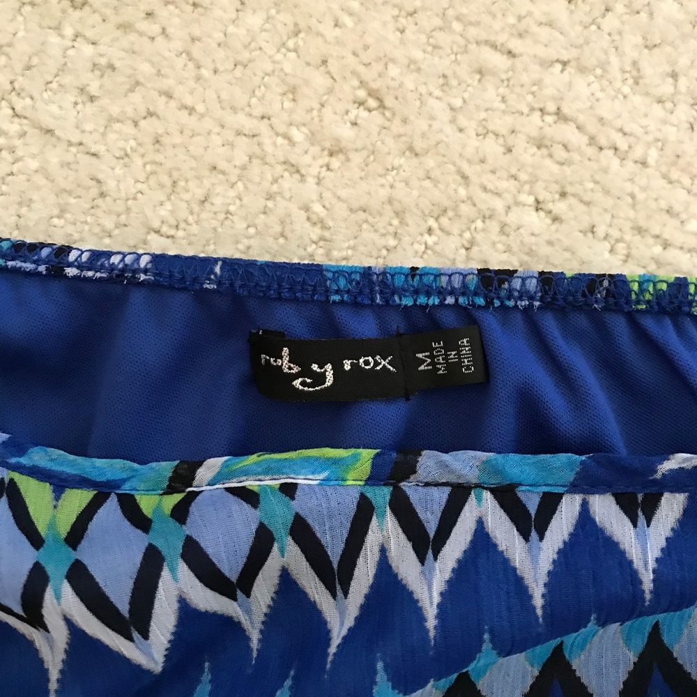 Ruby Rox One Shoulder Chevron Mini Dress - Picture 3 of 4
